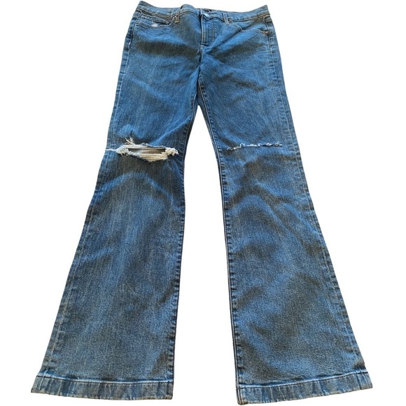 Express NWOT High Waisted Bootcut Ripped Knee Jeans - Picture 1 of 5